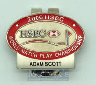 Adam Scott - 2006 HSBC World Match Play Golf Championship Players Named Enamel Money Clip: played at