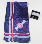 2000 Solheim Cup official team players’ wives silk scarf & men’s cuff links – played at Loch