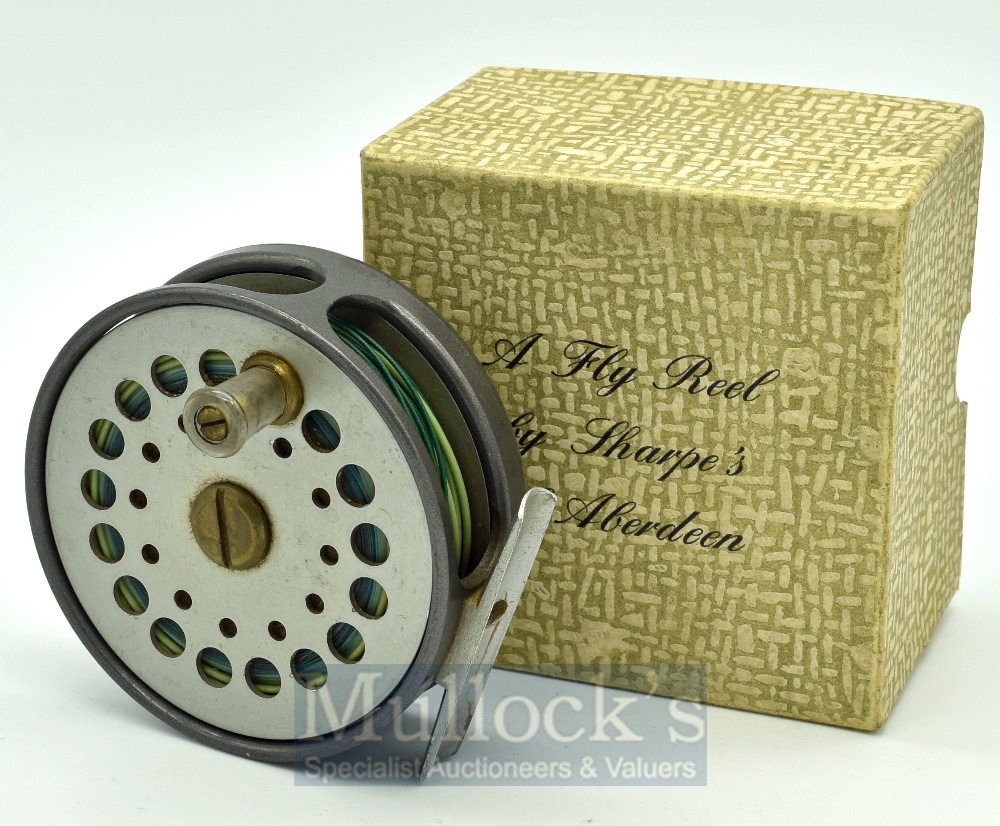 J.S Sharpe Ltd Aberdeen The Gordon 3.5” alloy fly reel – alloy foot, original celluloid handle – c/w