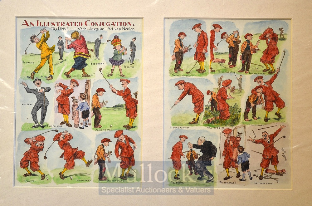 Collection of Frank Reynolds humorous golfing coloured prints et al (6) all in mounts and ready - Image 4 of 6