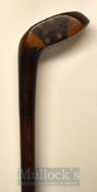 Unnamed Dark Stained Socket Neck Driver Head Sunday Golf Walking Stick with central black fibre