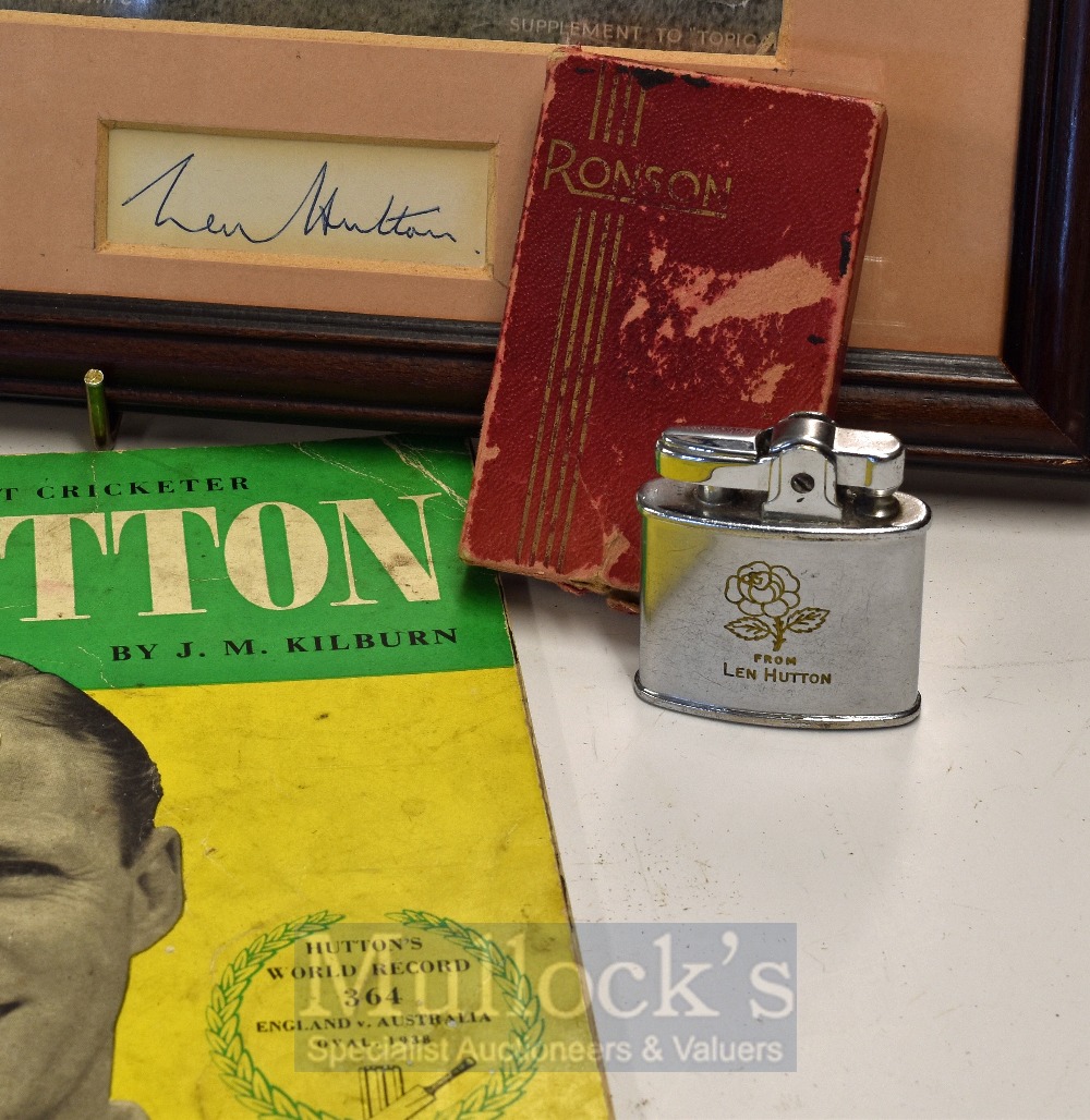 Len Hutton Cricket Collection to consist of Ronson Lighter having the Yorkshire Rose with from Len - Image 2 of 2
