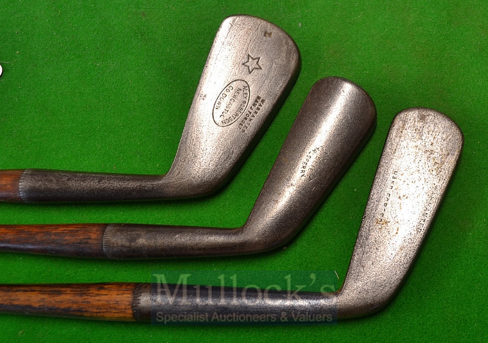 3x Various Golf Clubs to include an AH Scott of Elie round backed cleek, a Gibson mashie stamped L