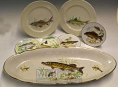 Large Decorative Fish Serving Dish – Made in France with transfer print of a Pike 24 x 10 inches