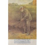 Tom Morris 1821-1908 Golf Print Open Champion 1861-62-64-67 - keeper of the greens of Prestwick