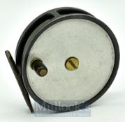 Scarce Hardy “The Fly Reel” 3 5/8” alloy fly reel c.1940’s – with solid drum face c/w brass
