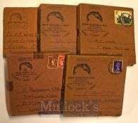 Vintage Flies & Gut Casts – In makers boxes John Dickson, Alex Martin housed in wax packets within 5