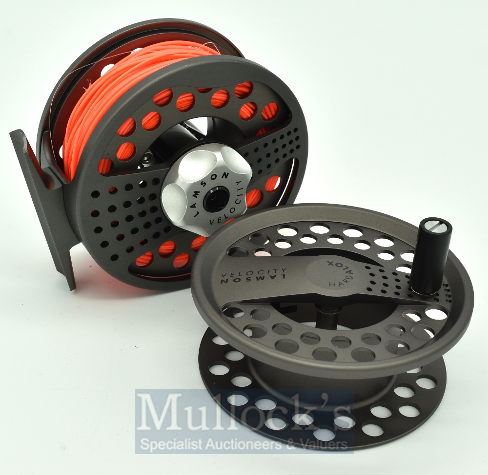 Lamson Velocity V2 Hard Alox hi tech alloy fly reel, large arbour, smooth check clicker, brake - Image 2 of 2