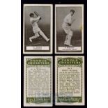 c.1926 Famous Cricketers Gallaher Ltd Cigarette Cards a complete set of 100 cards in black and