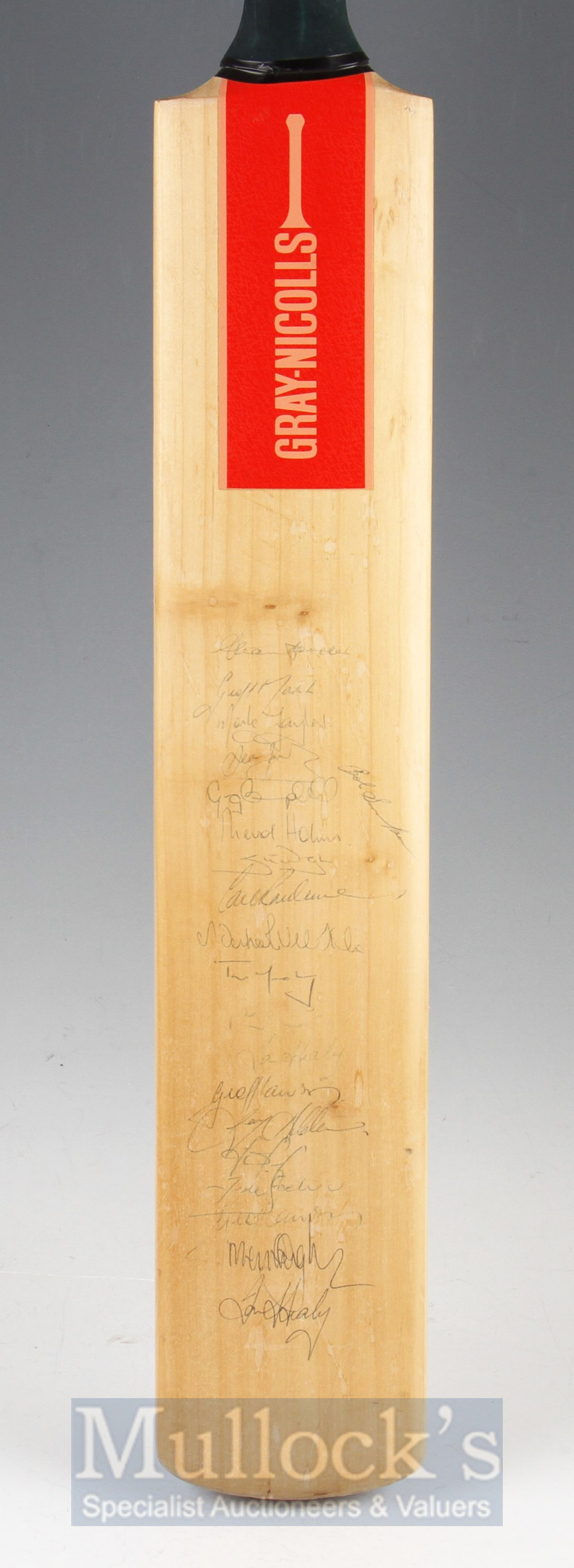 Gray-Nicolls Autographed Cricket Bat by Australian Touring Team To include Alan Border, Geoff Marsh,