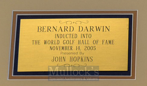 Bernard Darwin - 2005 Induction to The World Golf Hall of Fame special ltd ed framed display - Image 2 of 2