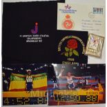 Selection of Athletics related items - Official 1958 Commonwealth Games blazer badge, 1978 FDC, 1987