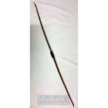 19th Century Wood Longbow – By Buchanan of Piccadilly curved with both horn nocks, velvet grip,