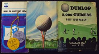 3x interesting various Dunlop Sponsored Professional Golf Tournament Programmes and season tickets