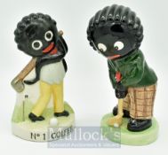 Carlton Ware Golly Golf Player Figures: Limited Edition 107/1250 golfer taking a putt 8” high