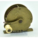 J Mac Gowan Maker, 7 Bruton Street Berkeley Square London brass 2.5” folding handle trout fly reel