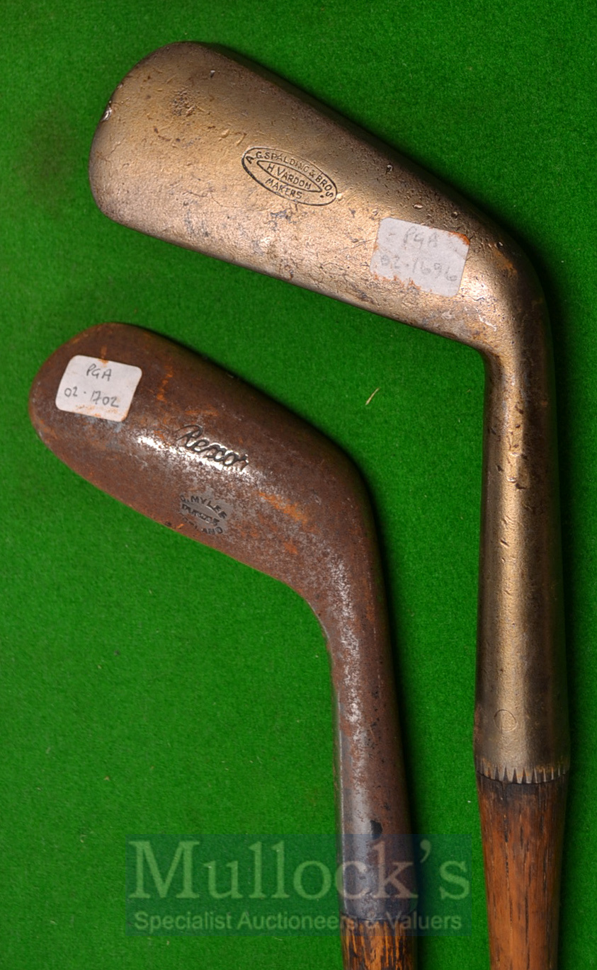 Myles of Dundee ‘Rexor’ Smooth Faced Driving Iron with round back together with a Spalding Harry