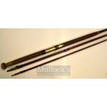 Army and Navy Greenheart Rod: Army and Navy C.S.L Victoria London 16ft 6in 3pc salmon fly rod fitted