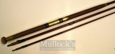 Army and Navy Greenheart Rod: Army and Navy C.S.L Victoria London 16ft 6in 3pc salmon fly rod fitted