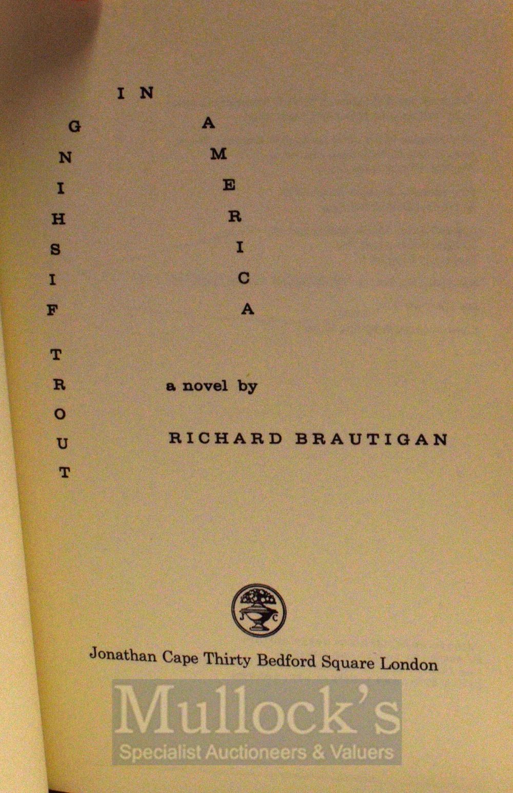 Brautigan Richard – Trout Fishing in America 1970, 1st UK edition with dj, dedicated to inside - Image 2 of 2