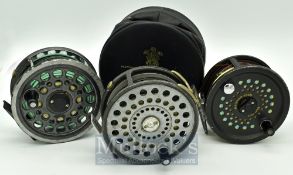 Salmon Reels – To include Hardy St Andrew 4” rim tensioner padded case, J W Young 4.25” 1540 series,