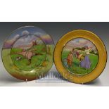 Pair of Humorous Golf Ceramic Plates: Golf Language and Full Swing both by Grimwades 10” diameter (