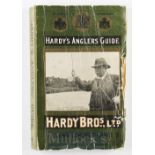 1925 Hardy Angler’s Guide - Front and back covers torn, scuffed and creased, green cloth spine,