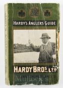 1925 Hardy Angler’s Guide - Front and back covers torn, scuffed and creased, green cloth spine,