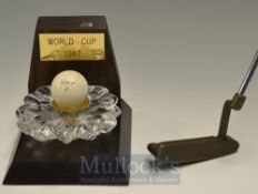 World Cup 1987 David Llewellyn Ping ‘Anser’ Putter and Winning Golf Ball Trophy He Used to Win the