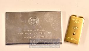 Tiffany & Co - 1995 Ryder Cup silver plated Business Card holder for the Tournament played at Oak