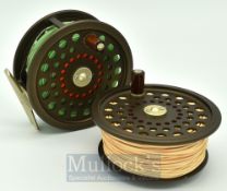 Hardy JLH Ultralite Salmon alloy fly reel, Rear disc adjuster, smooth alloy foot marked JDA225,