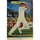 Graeme Hick ‘405 not Out’ Signed Cricket Print a colour limited edition print 72/405 signed by the