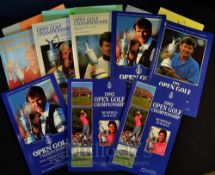 8x Official Open Golf Championship Programmes et al 1982 onwards: for 1982, 1987, 1988, 1991 x2,