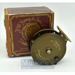 J.W Young The Purist 2030 alloy Centre pin reel unused in maker’s box: 6 spoke Aerial pattern with