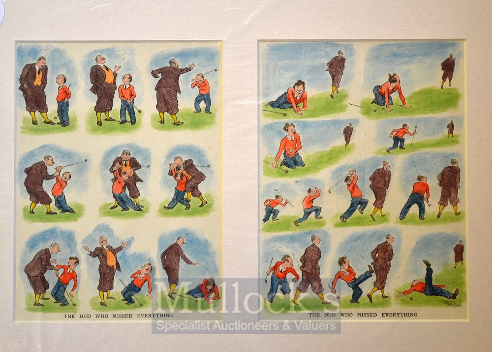 Collection of Frank Reynolds humorous golfing coloured prints et al (6) all in mounts and ready - Image 5 of 6