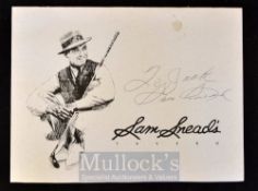 Sam Snead US Open and Masters Golf Champion signed golfing dinner menu - signed on the cover of “Sam