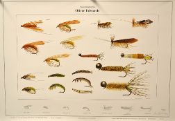 Collection of Oliver Edwards Trout and Grayling Hand Tied colour signed ltd ed prints painted by