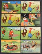 Collection of original Tom Browne Golfing and other sporting postcards from the early 1900’s (8): to