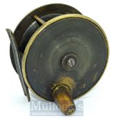 J. Bernard and Son Makers 5 Church Place Piccadilly London 4” brass plate wind salmon reel - -