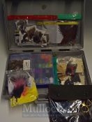 Fly Tying Accessories – To include Tools, Capes, Feathers, silks, cottons in storage case