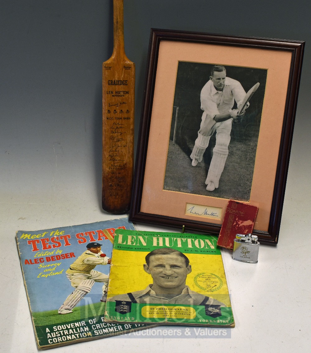 Len Hutton Cricket Collection to consist of Ronson Lighter having the Yorkshire Rose with from Len