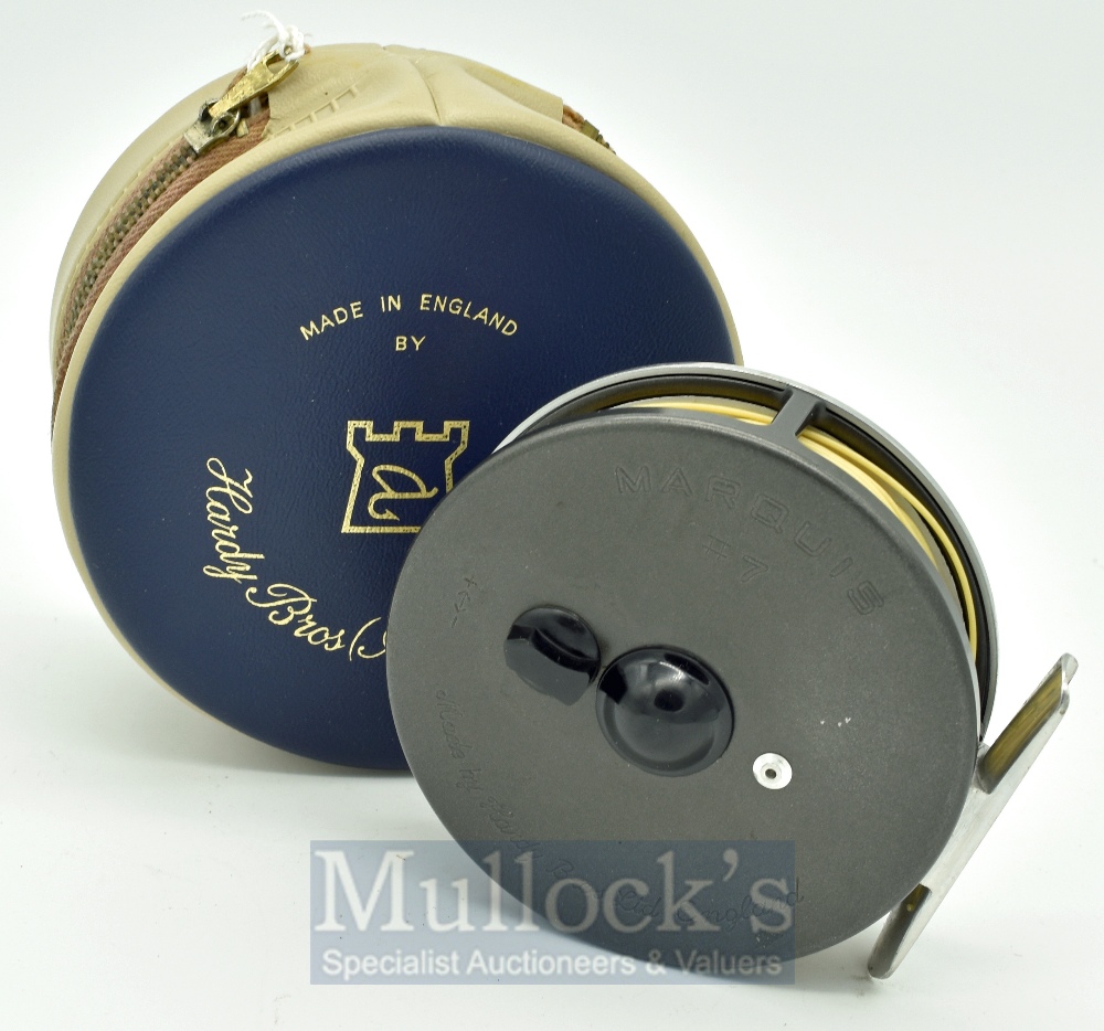 Hardy Marquis 7 alloy fly reel - 3 3/8”, smooth alloy foot – complete with line – “U” shaped - Image 2 of 2