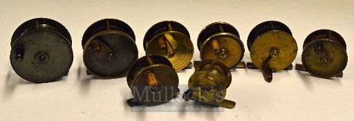 8 Various Brass Plate & Crank Wind Fishing reels, To include great examples of these small reels 3.