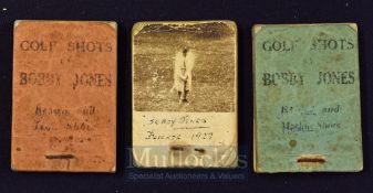 3x Bobby Jones Golfing Flicker Books – Brassie and Iron Shots; 2x Driver and Mashie Shots, one