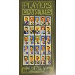 1938 John Player & Sons Cricket Cigarette Cards a half set, framed measures 31x60cm approx. with