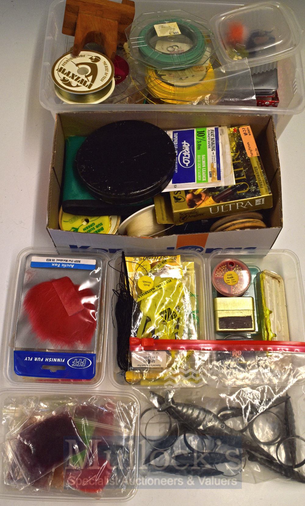 Selection of Fly Tying Accessories – To include large selection of fishing line, silks, boxes,