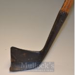 17th Century Styled Spur Toe Concave Deep Face Iron with stout hosel and Ash shaft, stamped
