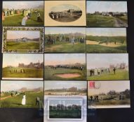 Collection of early 1900’s St Andrews Old Golf Course coloured golfing postcards (13) – to incl