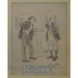 Belcher, George R.A (1875-1947) Two Golfers – original chalk and charcoal drawing signed to the