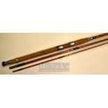 Scarce Allcocks The Super Wizard 11ft 3pc whole cane and split coarse rod – fitted with red agate